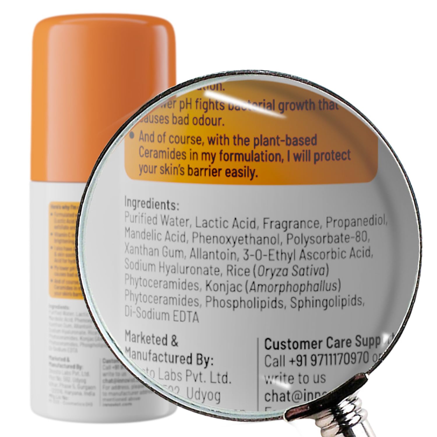 Chemist at Play UnderArm Roll-On with 5% AHA, Lactic Acid & 1% Mandelic Acid -40 ml (Aqua Fragrance). 