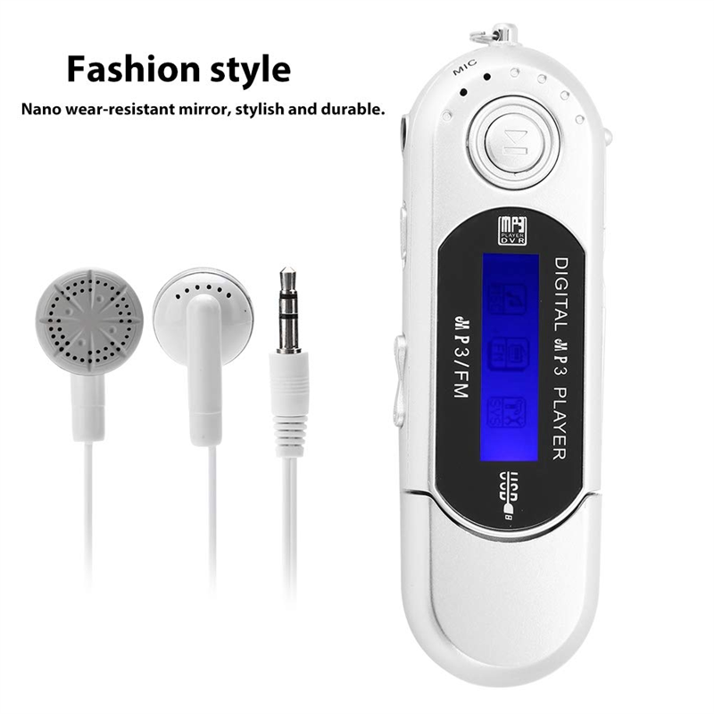 MP3 Player MP3 USB Player Music FM Radio with Earphone 8GB, Portable with LCD Screen for Walking Running (Blue). 