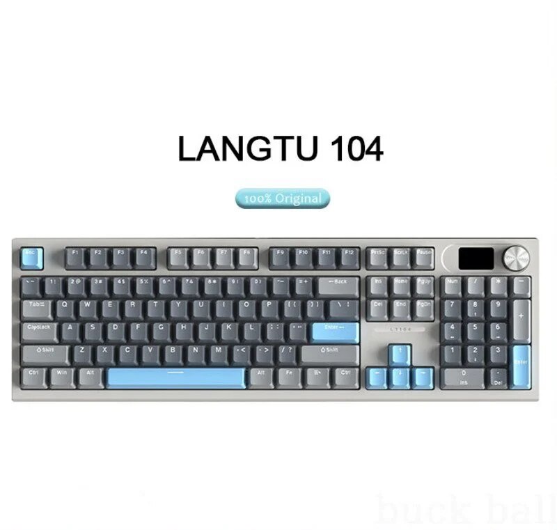 Langtu LT104 Wireless Mechanical Keyboard Screen Bluetooth Wired 3-Mode 104 Key RGB Backlit Hot Swap Office Gamer Keyboard Gift