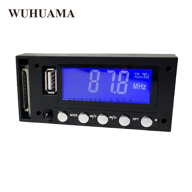 Bluetooth Car Stereo FM Radio MP3 Audio Player Module DC/AC 7/12/16V USB SD Mono Dot Matrix Blue LED Display Autoradio. 