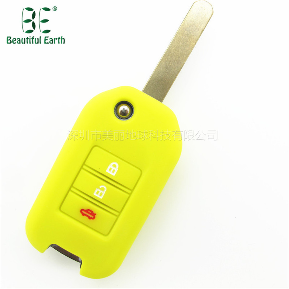 Suitable for Honda car key case Civic 8th generation Accord 9th generation smart remote control package anti-theft soft rubber lock key shell. 
