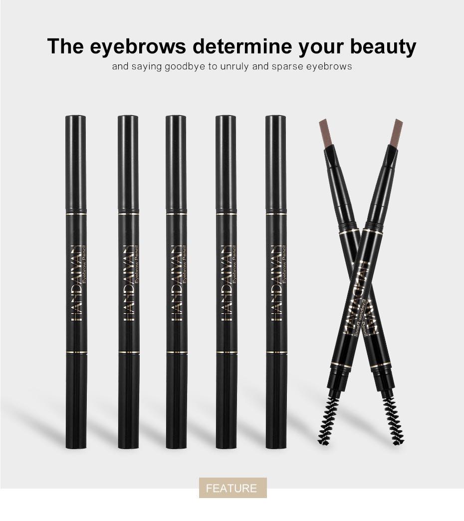 HANDAIYAN Eyebrow Tattoo Pencil Brush Double Ended Microblading Lasting Fine Sketch Tint Liquid Eyebrow Pen. 