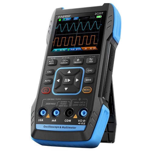 FNIRSI 2C23T 3 in 1 Digital Oscilloscope Multimeter Signal Generator + P6100 Probe, 2 Channels, 10MHz Bandwidth, 50MSa/s Sampling Rate, 9999 Counts. 