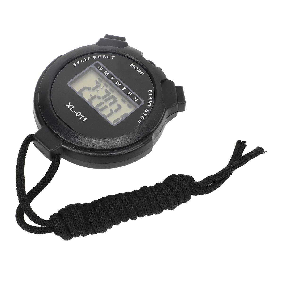 Sports Stopwatch, Black Digital Sport Stopwatch Timer Waterproof Single Row Display Easy To Read for Judging for Racing for Swimming
