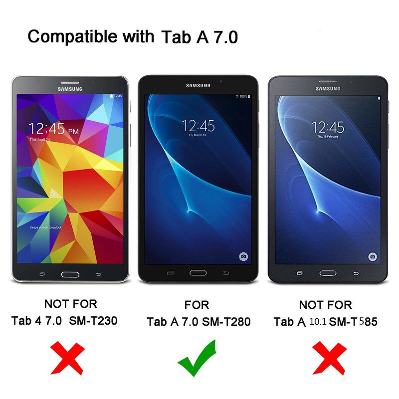 SM T280 T285 Case Cover for Samsung Galaxy Tab A A6 7.0 inch 360 Degree Rotating Stand Smart Cover Case for Tab A 7" T280 Tablet. 