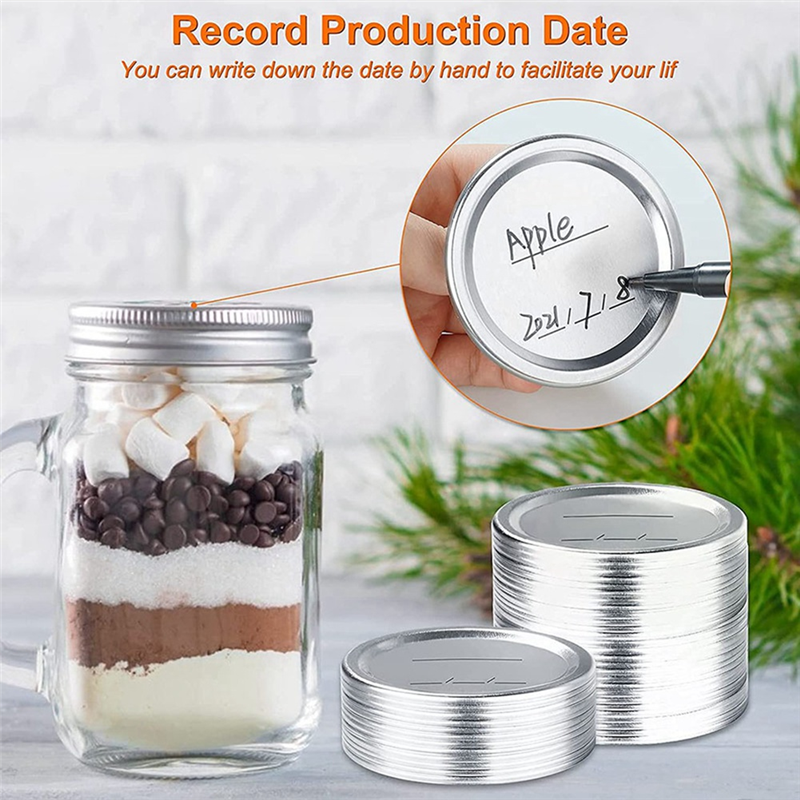 QUANBU 160Pcs Wide Mouth Canning Lids,Mason Jar Canning Lids for Ball,Split-Type Lids Leak Proof 86mm Mason Jar Lids. 