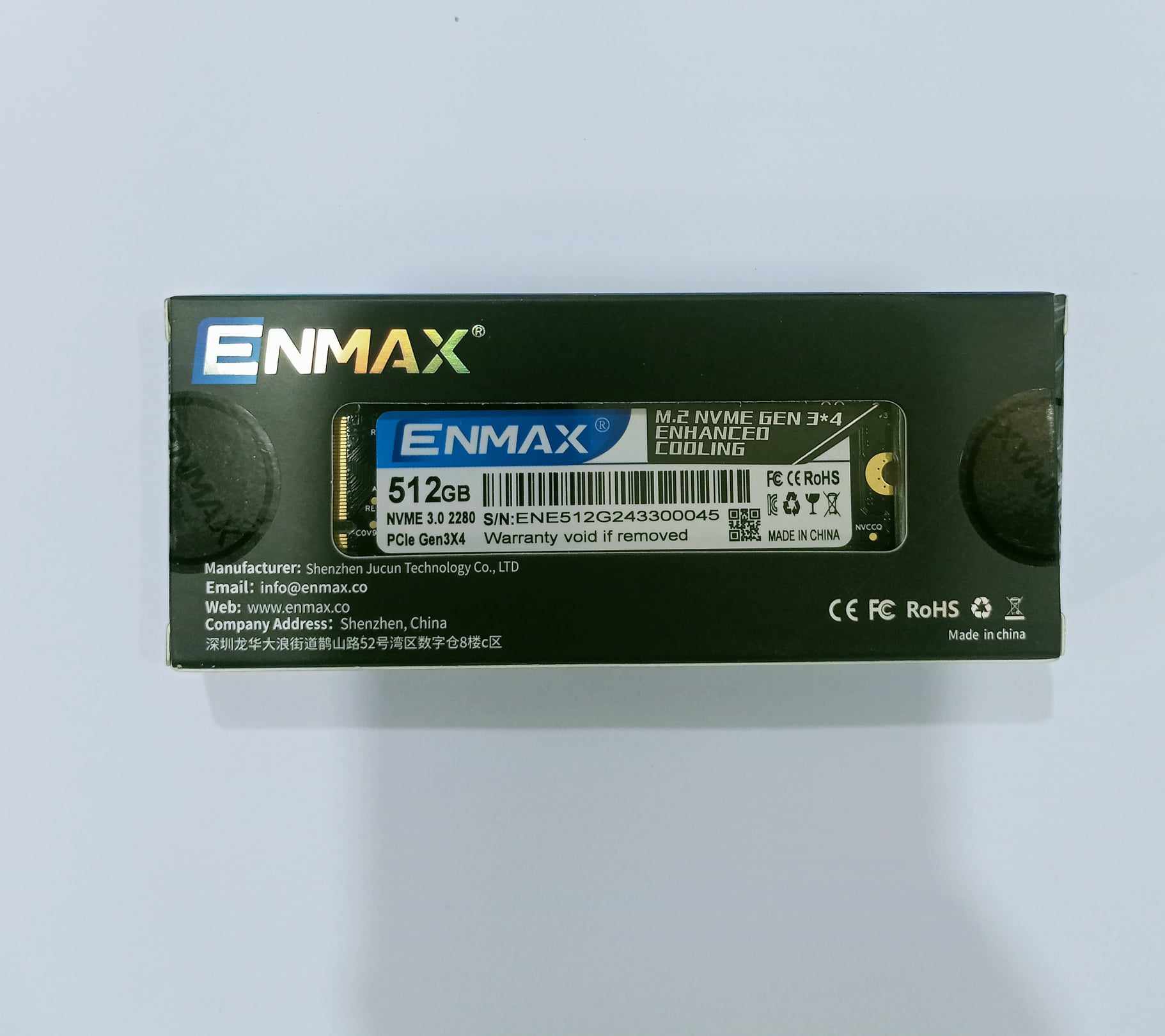 512 GB ENMAX SSD NVME M2  512GB - 1 TB  M.2 2280 PCIe 3.0 Hard Drive Disk Internal Solid State Drive For Laptop -Desktop- Notebook with 3 years warranty. 