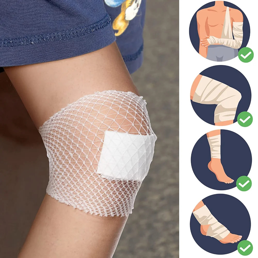 【Xiaofeng】New Net Tubular Bandage Elatic Meh Wound Dreing Tubing Gauze Breathable Bandage tretch Tube for Writ Elbow. 