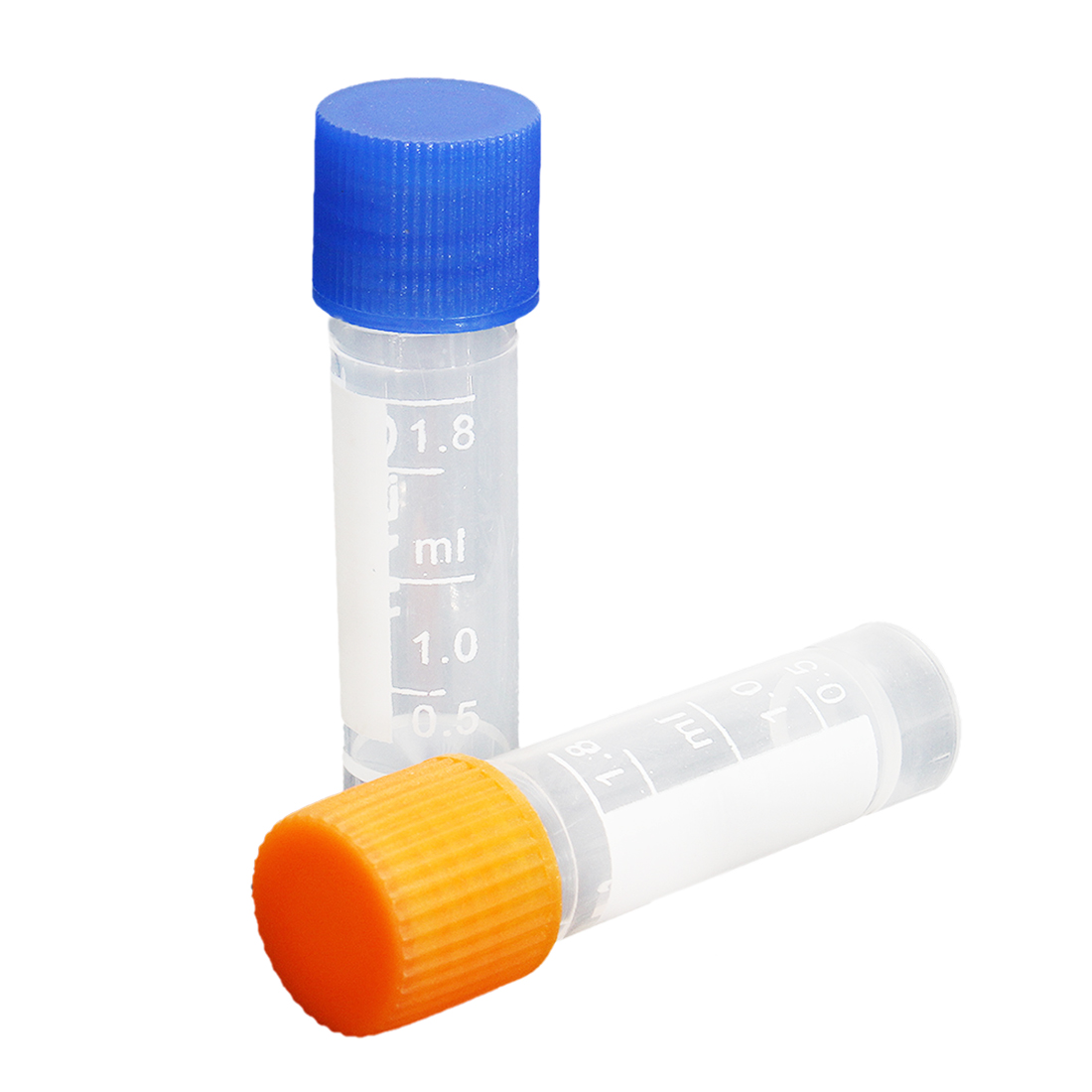 50Pcs 1.8ml Plastic Graduated 0.063oz Cryovial Test Tube Sample Pipe With Seal Cap , Plastic Cryovial Test Tube. 