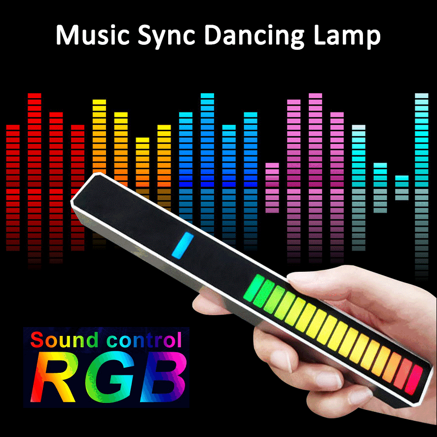 RGB Rechargeable Music Pickup Light- Rhythm Light Color Ambient LED Lamp Bar For YouTube Studio, TV, Car Decoration & Party - Light