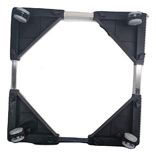 Multi-Functional Adjustable & Expandable for Fully Automatic Washing Machine,Mini Refrigerator and Fridge Base Trolley Stand with Wheels (Stainless Steel). 