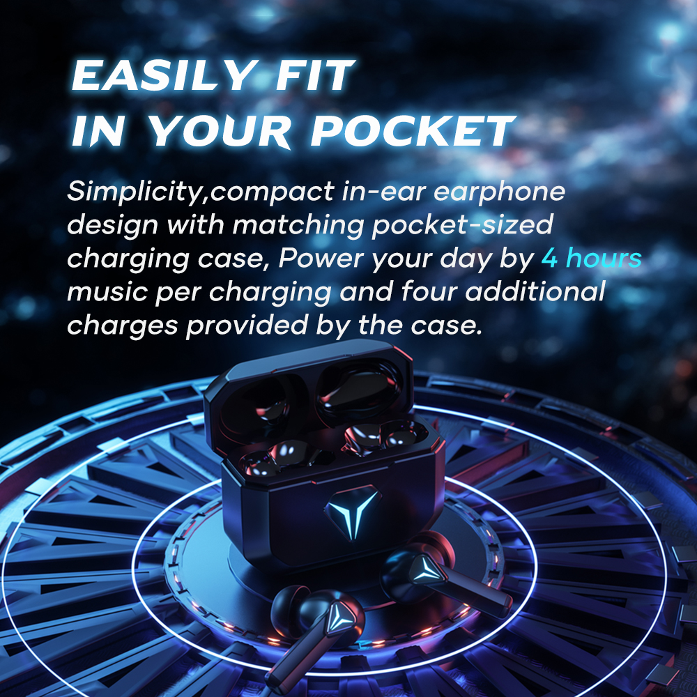 Wavefun G100 Wireless Bluetooth Gaming Earbuds TWS 45ms Low Latency Headphones RGB Light AAC Wireless Earphones Volume Control Earbuds With Dual Microphone ENC  (Black). 