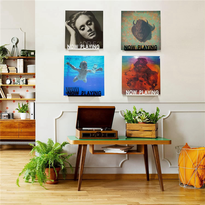 Wall Mount CD Record Display Stand Now Playing Acrylic Vinyl Record Shelf for Home Decoration White Durable. 