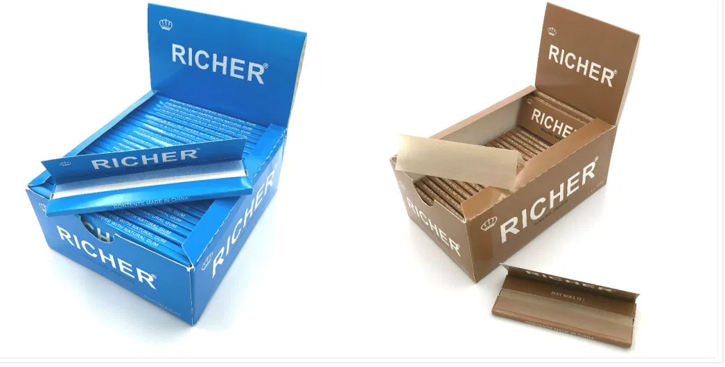 Premium Cigarette Rolling Papers with Tips (single, 1-1 4, kingslim size) FULL BO XN PAPER. 