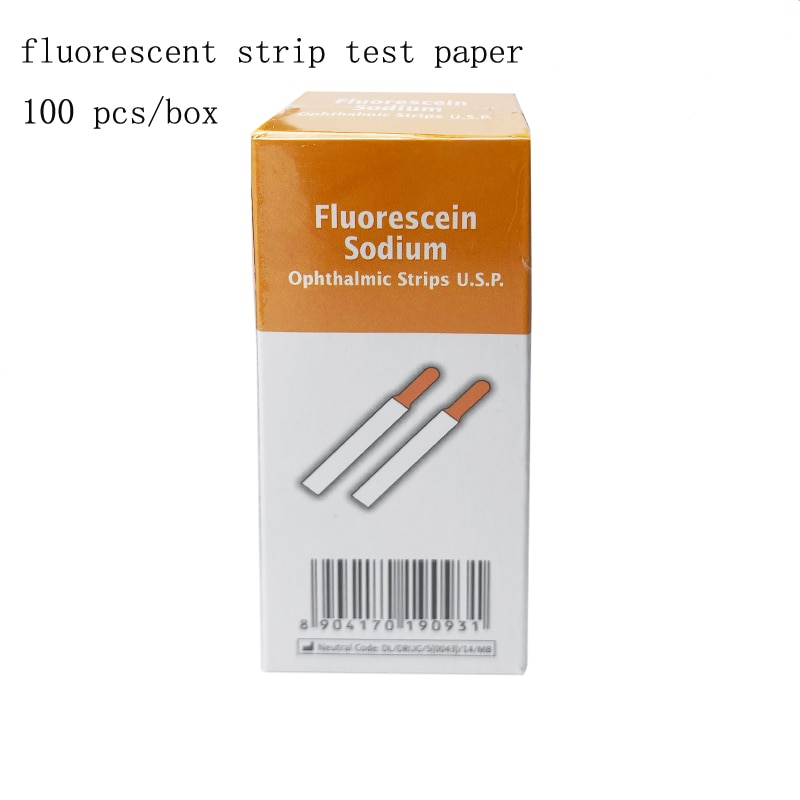 India tear detection filter paper strip fluorescein sodium ophthalmic detection test strip fluorescent strips a box of 100. 
