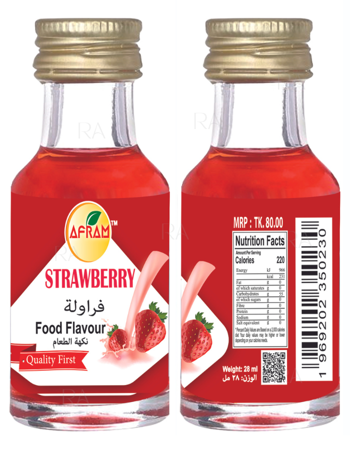 Strawberry Food Flavour (Essence) -28ml Afram Strawberry Essence. 
