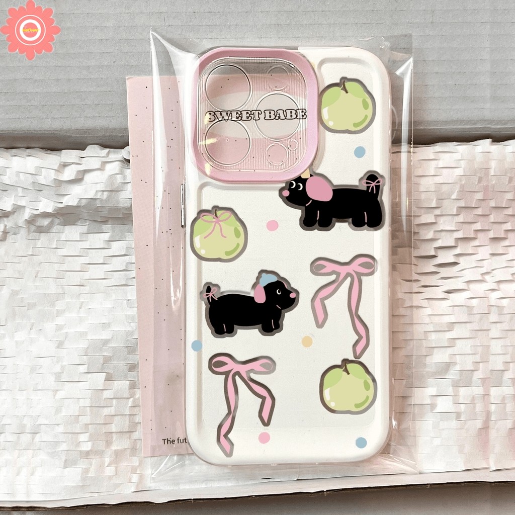 For Realme C53 Note 50 C67 C25 11 5s 9i 7 5i 5 C21 C51s C31 C11 C35 C15 C25s C51 C12 C17 C33 C20 C3 C55 C25Y C21Y C30 Cute Bow Knot Cartoon Black Puppy Bracelet Transparent Cover