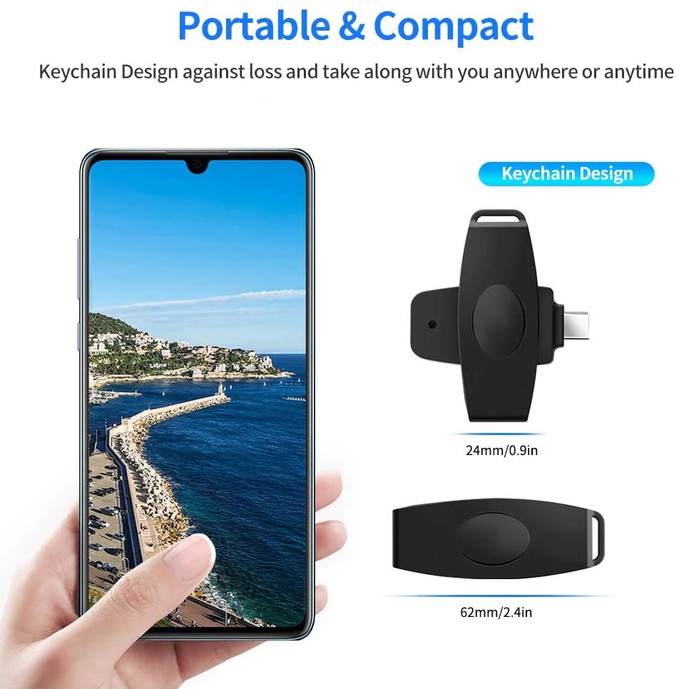 Rocketek USB type c smart Card Reader memory ID Bank EMV electronic DNIE dni citizen sim cloner connector adapter Android Phones. 