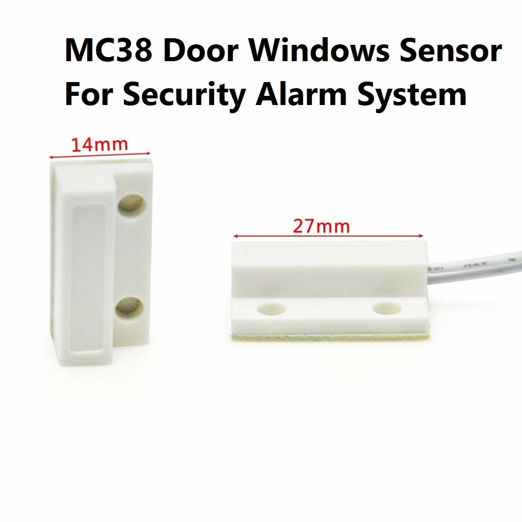 1Pair- MC38 Wired Magnetic Contact Reed Switch For Door Window Security Alarm System NC Normally Open Magnetic Switches Surface Mount MC38 Door Windows Sensor For Arduino. 