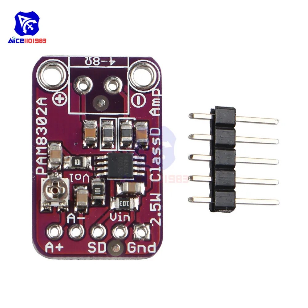 【Hey my home】CJMCU8302 PAM8302A Single Channel Class D Amp Audio Stereo Module Development Board with Pin. 