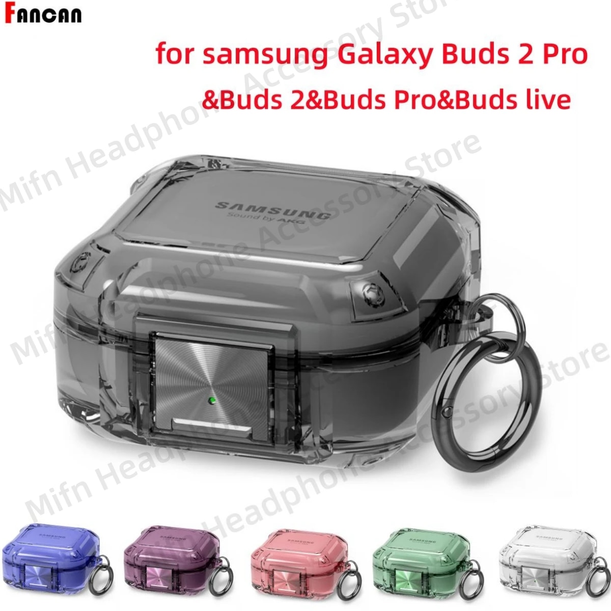 Waterproof phone case For Samsung Galaxy Buds Live 2 Pro Luxury [With Secure Lock] Protector Cover for Samsung Buds 2 Pro Clear