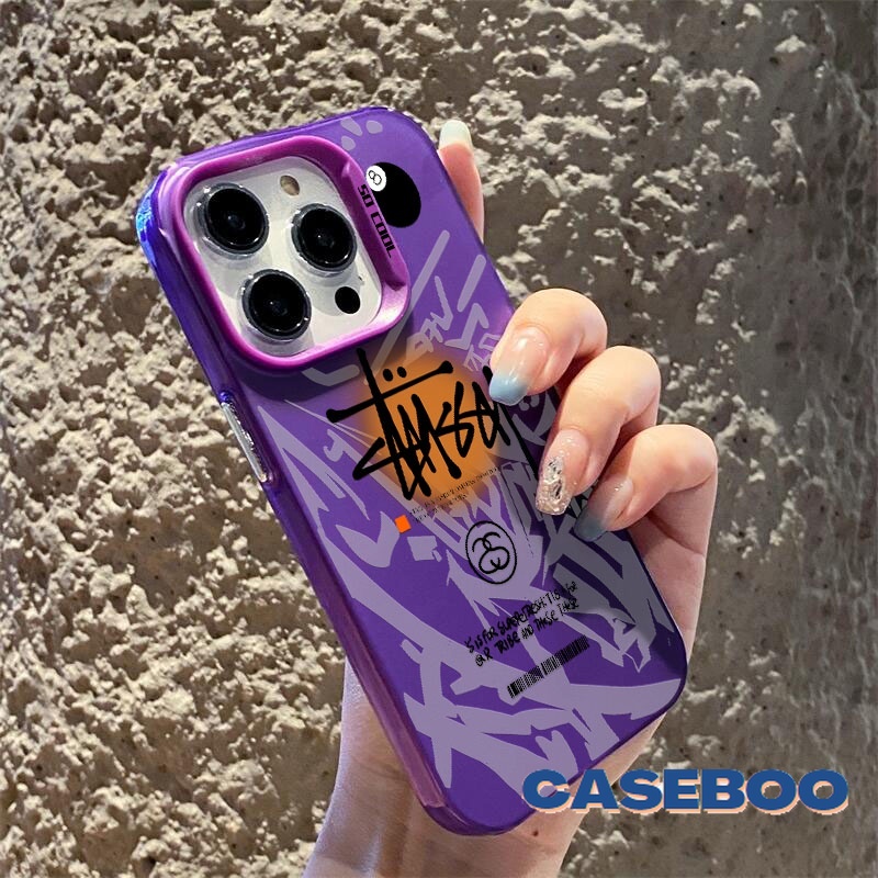 Fashion Trendy Brands Cool Stussy Case for Realme C3 C33 C51 11 C53 C17 C67 C55 C25 C35 C31 C15 C11 5i C30 5s C21Y C21 C20 C25Y 7i Note 50 Narzo 50 C20A Plating Metal Lens Cover. 