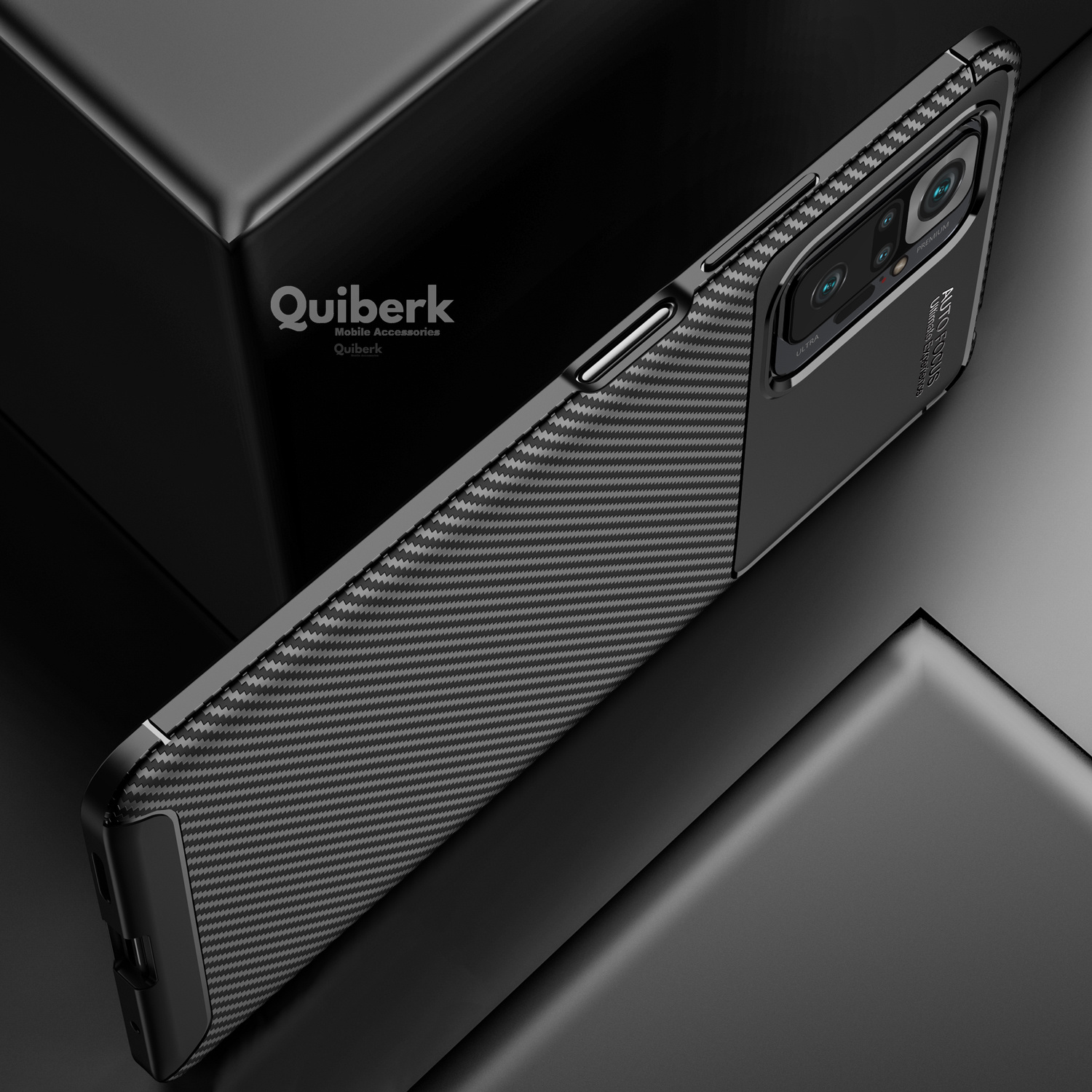 Quiberk for Xiaomi Redmi Note 10 pro soft carbon fiber beetle pattern shockproof slim back case cover. 