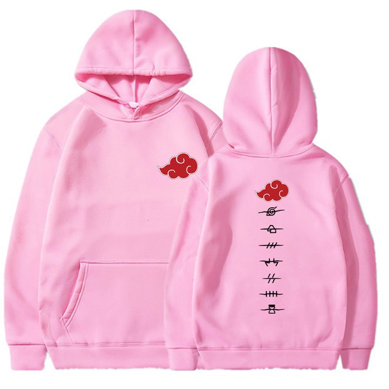 Japão anime akatsuki nuvem símbolos imprimir feminino hoodies