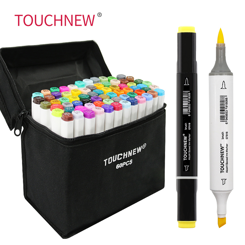 TOUCHNEW Marker 12/30/60/80/168 Colors Soft Brush Markers Pen Sketch Drawing Markers Set For Adults Comic Animation Art Supplies Amour zii