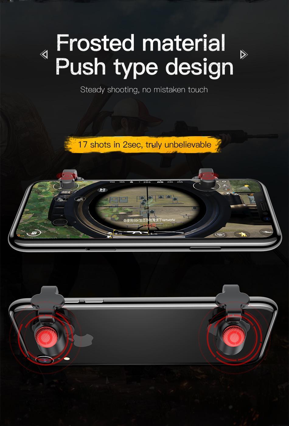 PUBG New Trigger Baseus Red-Dot Mobile Gaming Controller - Black. 