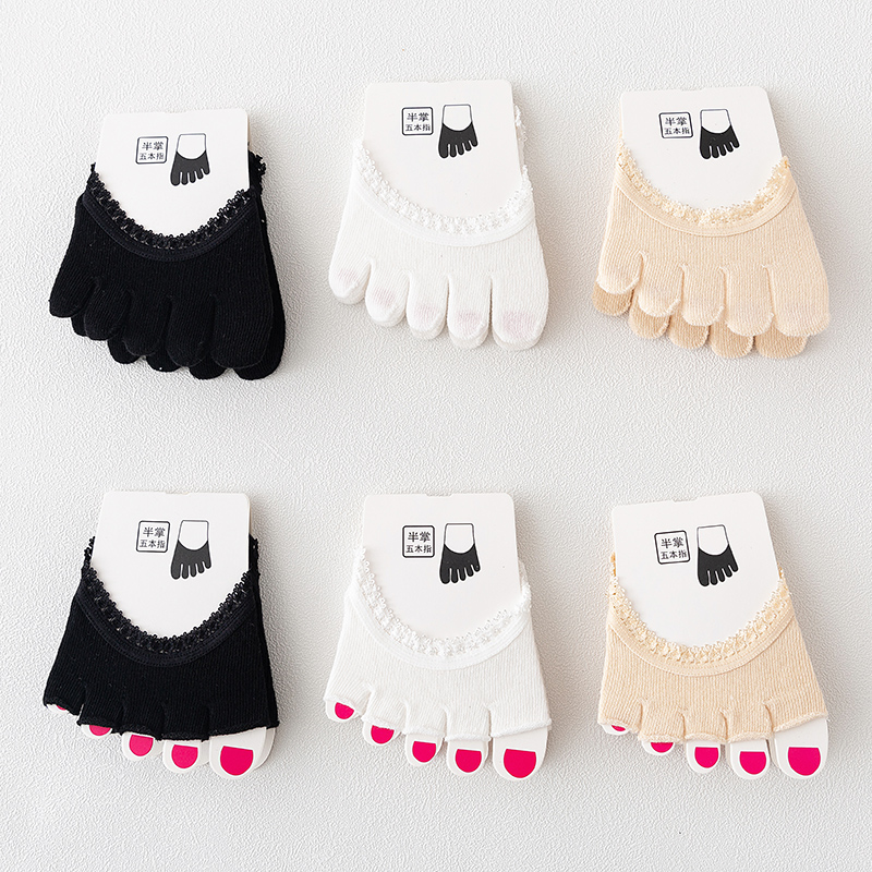Front Sole Toe Socks Women's Cotton Cushion Toe Half Socks Summer Low-Cut Half-Cut Sandals Invisible Toe Split Toe High Heel Shoe Socks. 