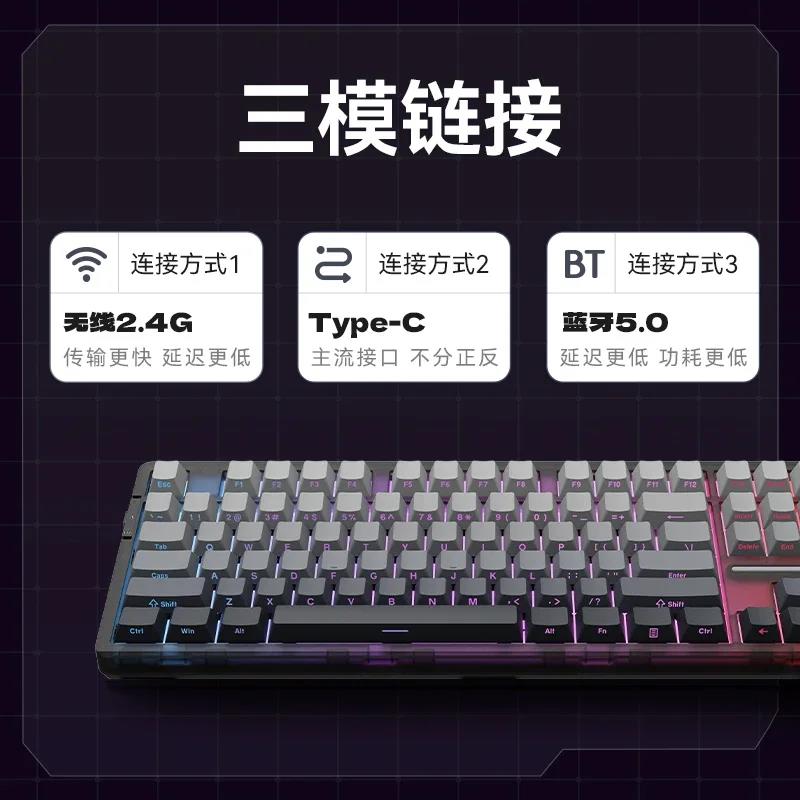 VGN V87Pro Tri-Mode Mechanical Keyboard Gasket 80% Full Aluminum Keyboard Hot-Swap RGB Backlit Gaming Keyboard for Win Mac PC. 