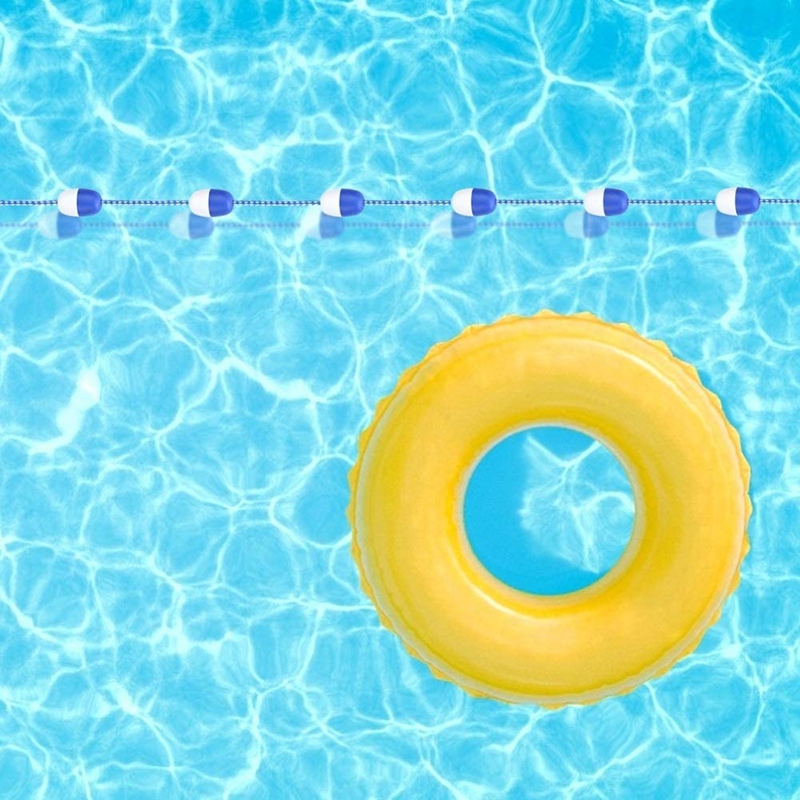 JAERBEE 11 Balls Safety Float Line-5M Swimming Pool Safety Separation Rope Float Rope Lane Line Swimming Pool Equipment. 