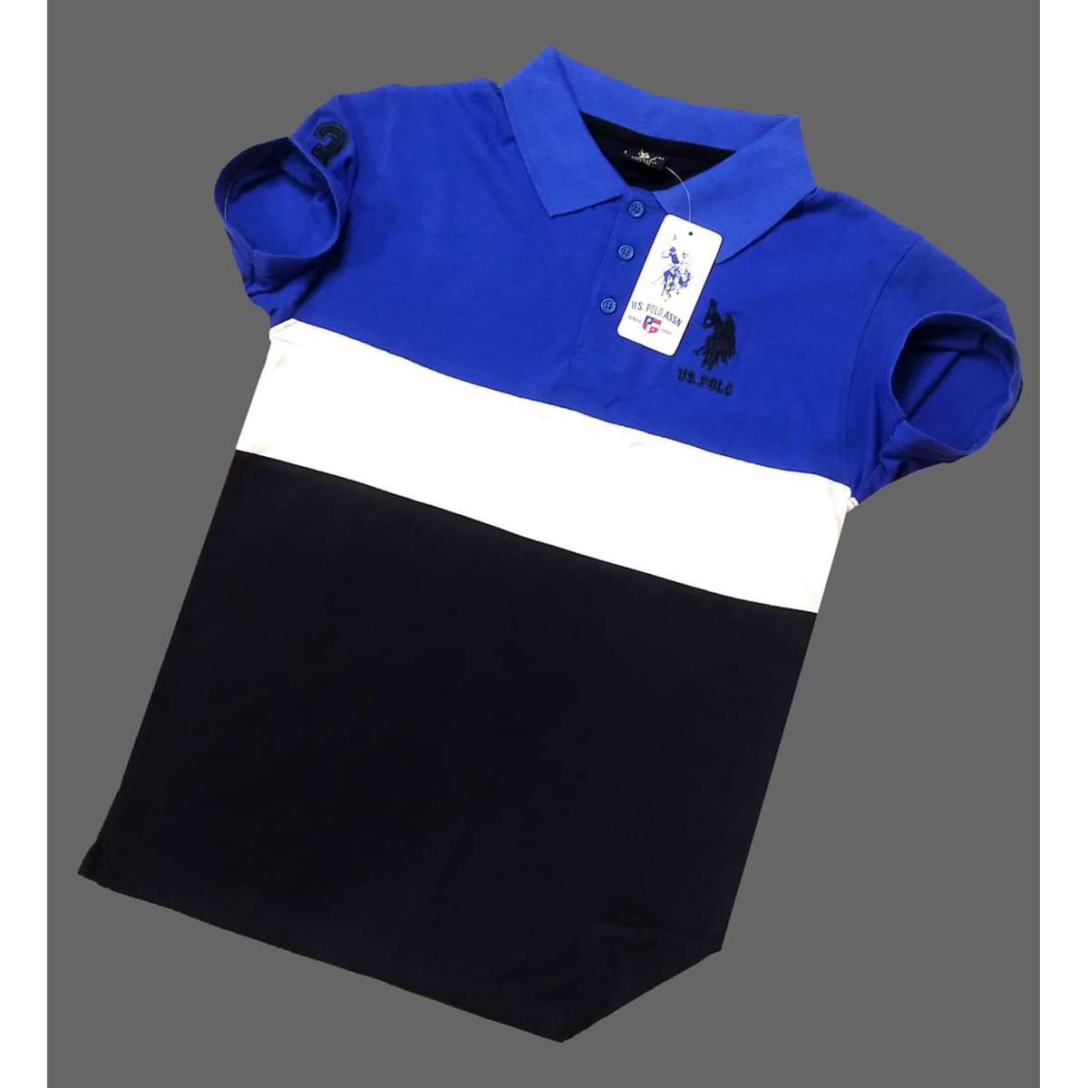 Blue Cotton Casual Polo Shirt For Men - Polo T Shirt - Polo T Shirt For Men - Polo T Shirt