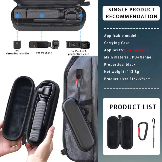 For DJI Osmo Pocket 3 Accessories Kit Set, Pocket 3 Expansion Adapter Selfie Stick Tripod etc - Compatibility: Osmo Pocket 3. 