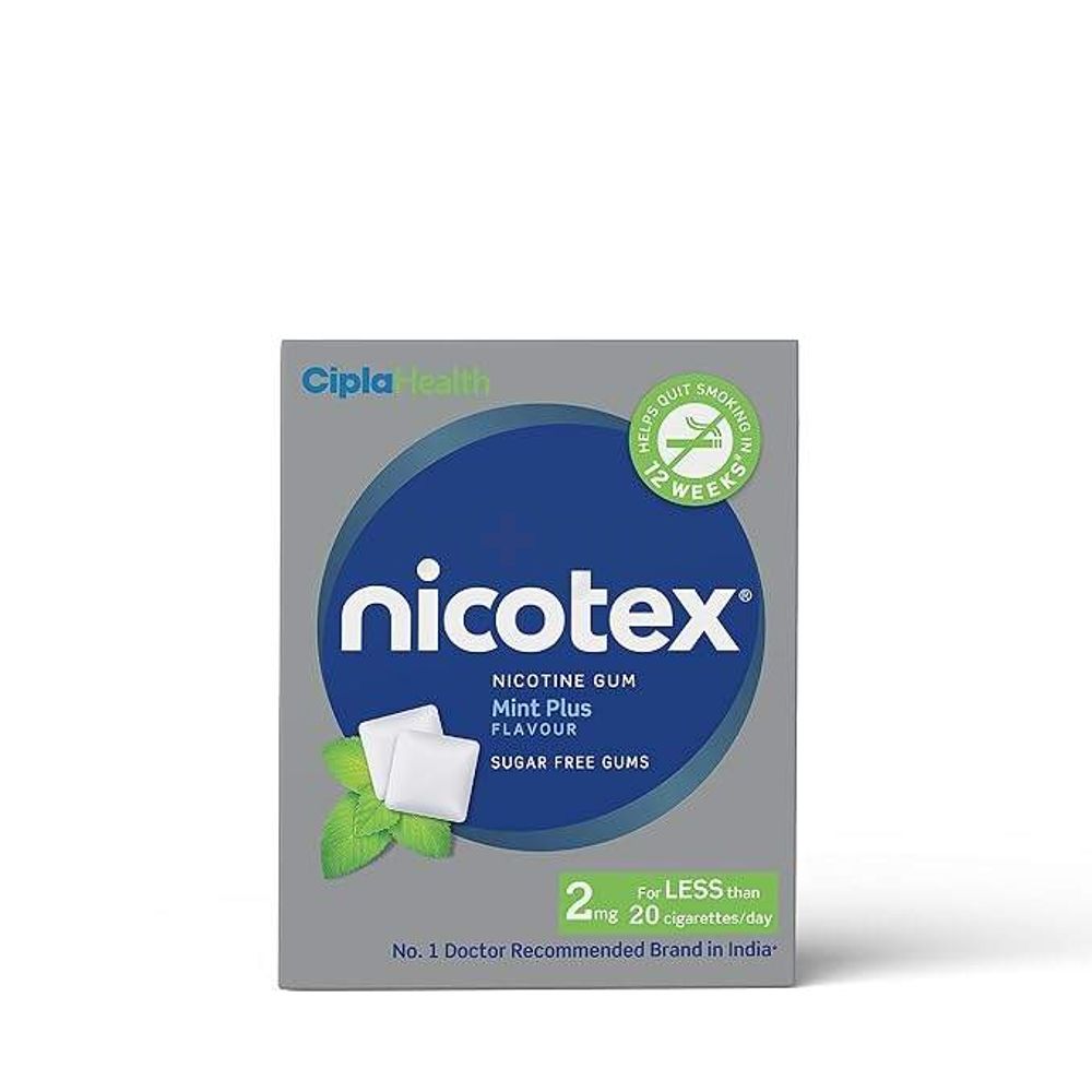 Nicotex Anti Nicotine Chewing gum Mint Plus Flavour 2mg 2Box 24Pcs INDIAN. 