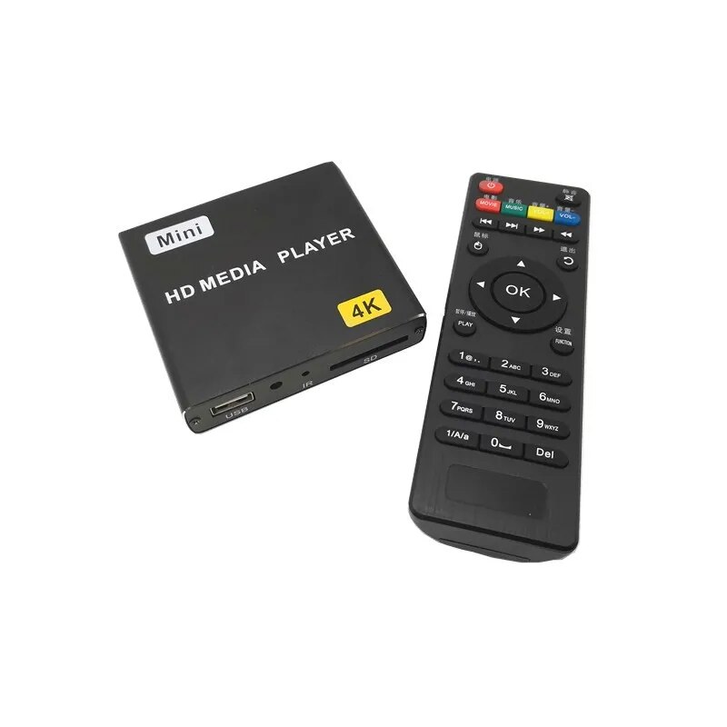 Mini 4K Blu-ray HD Media Player Support Horizontal and Vertical Screen TV Projector U Disk SD Card PPT Car Home AD Video Player. 