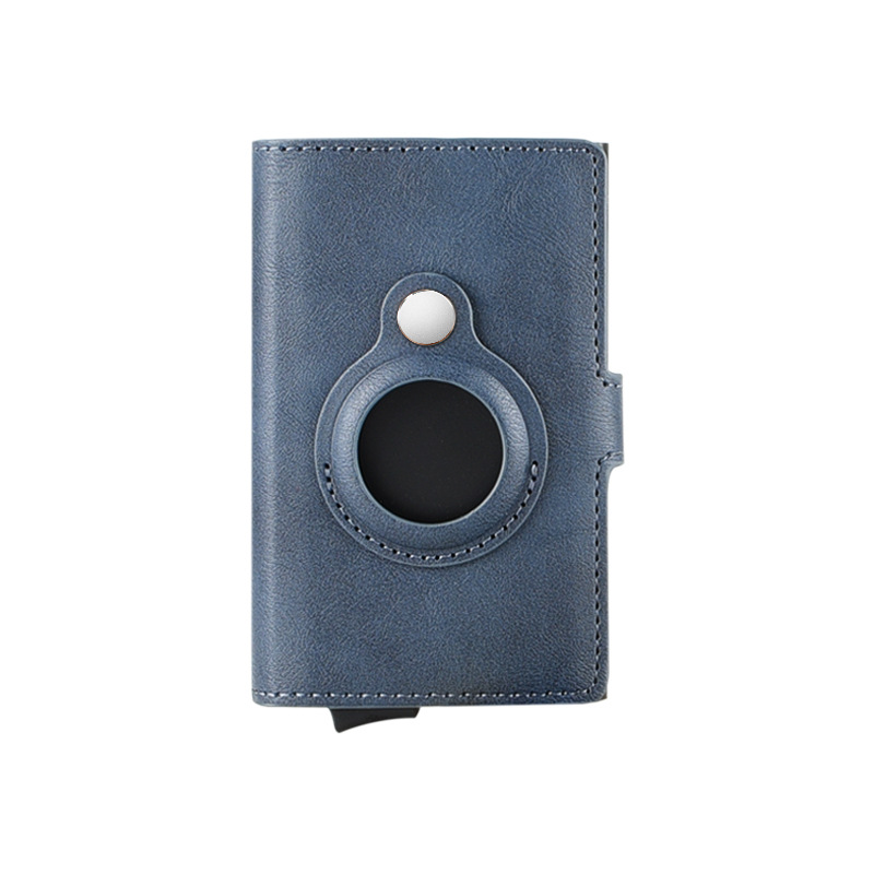 Cross border e-commerce exclusie automat pop-up card bag anti-theft brush leather multitional Airtag wallet card holder. 