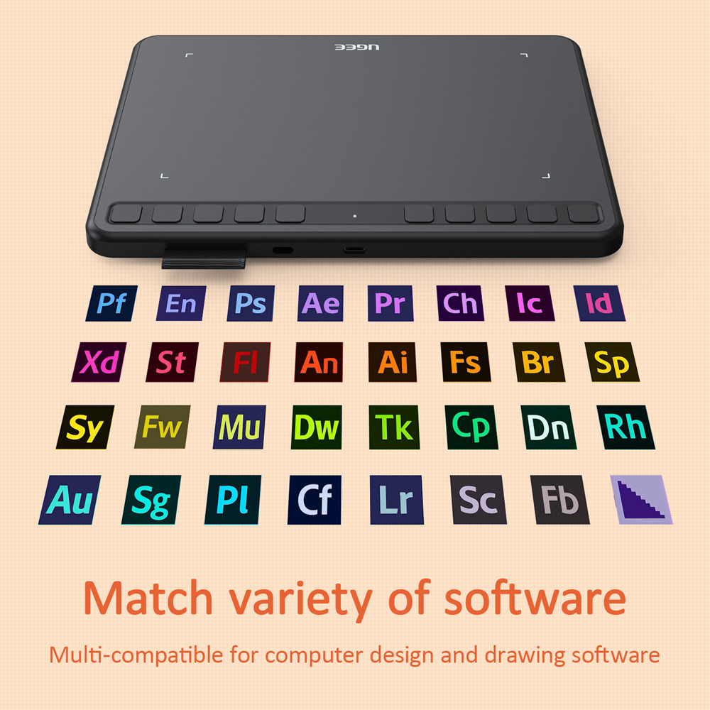 UGEE S640 Drawing Tablet 6.3 inch Graphics Tablet Tilt 60° Pen Tablet Digital Art Pad 8192 Level for OSU Android Windows Mac PC. 