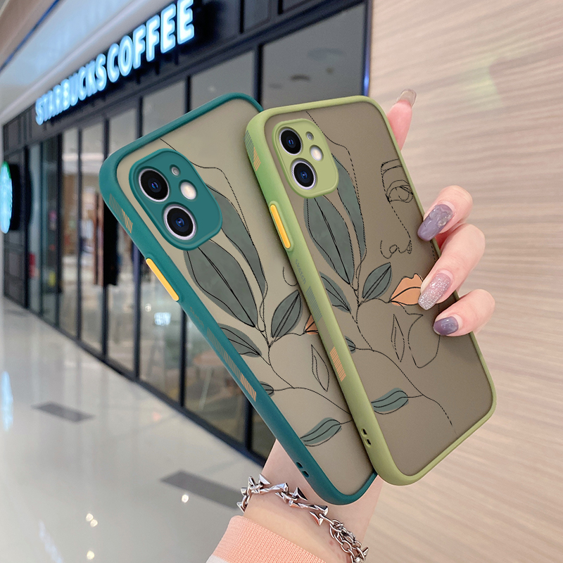 For Samsung Galaxy a20s case with simple art face frosted transparent hard cover soft side edge square silicone case full back cover camera new design English case shockproof protection case. 