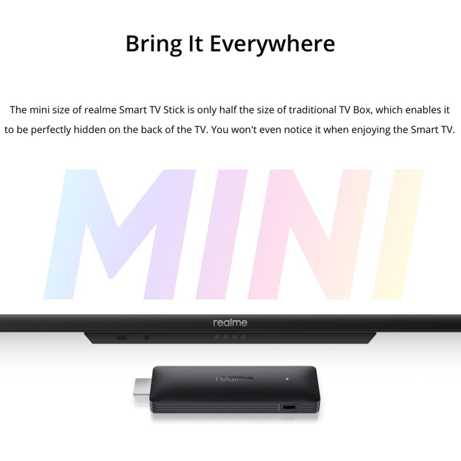 Global Version realme 4K TV Stick 2GB 8GB ARM Cortex A53 Quad Core Bluetooth 5.0 HDMI 2.1 Smart TV Stick 4kp60. 