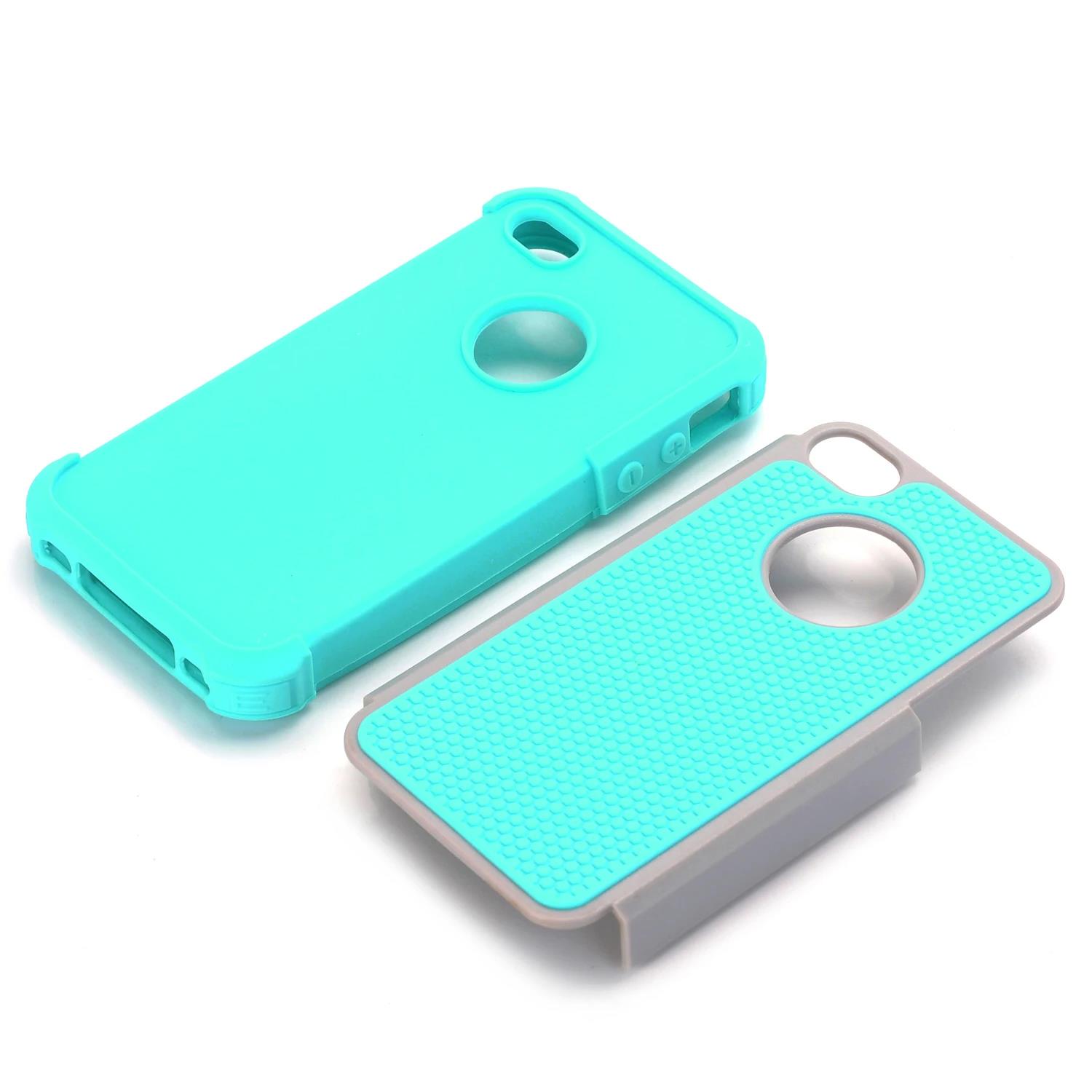 For iPhone 4 4S Case,WEFOR Hybrid Dual Layer Protective Case Cover with Hard Plastic and Soft Silicone for iPhone 4S iPhone 4. 
