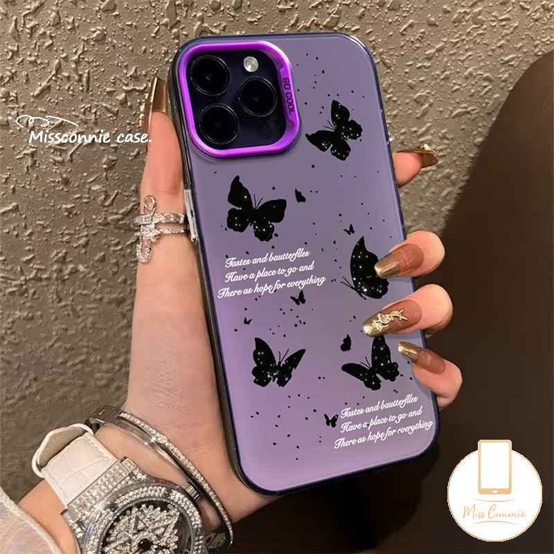 Vintage Butterfly Case For Redmi 10A 13C 12 10C 12C 9A 9T 10 9C A2 9 A1 Note 13 12 9 11 8 10 11s 10s Pro Max Poco X3 X6 M6 M3 C55 Mi 12 11 Lite Luxury Plating Doodle English Cover. 
