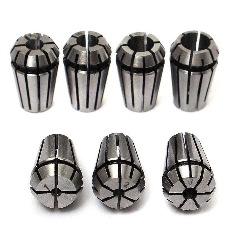 (New)7pc 1-7mm ER11 pring Collet For CNC Workholding Engraving & milling Lathe Tool