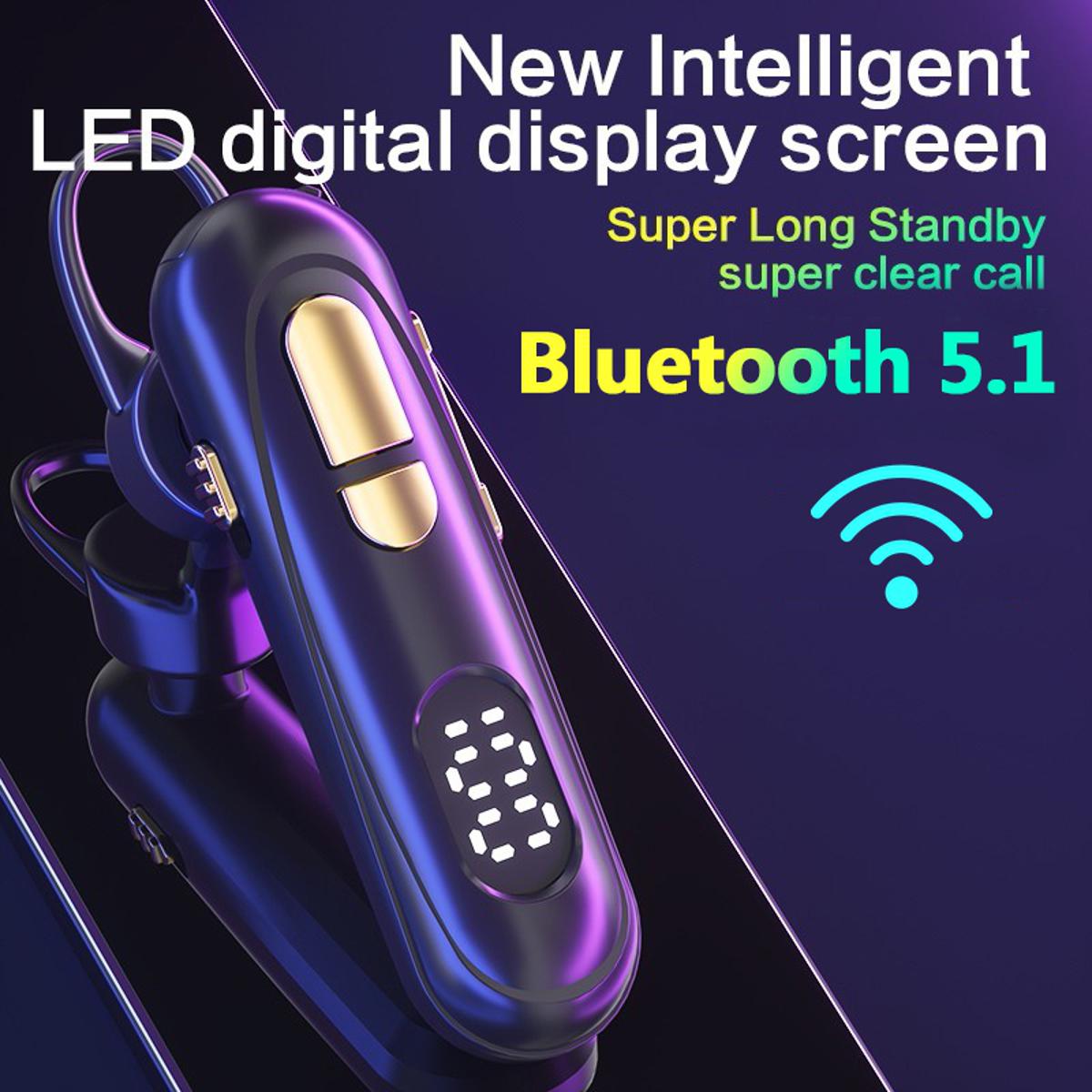 【FUPANG】[CVC 6.0 Bluetooth 5.1] Bluetooth 5.1 earphones with mic sport running headsets with LED digital display Noise Cancelling stereo earpieces running, sports, fitness, gym