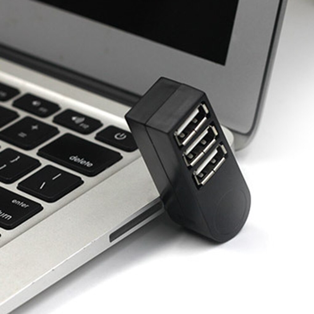 【VisioN Shop】Portable Ports 2.0 Mini 270 Degree Rotatable Splitter PC Notebook Laptop Adapter. 