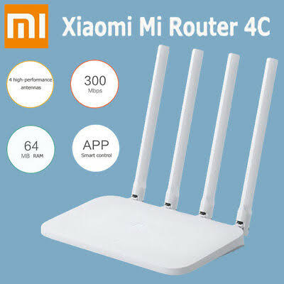 Xiaomi Mi 4C Wireless Router 2.4GHz / 300Mbps / Four Antennas - WHITE(Global Version). 