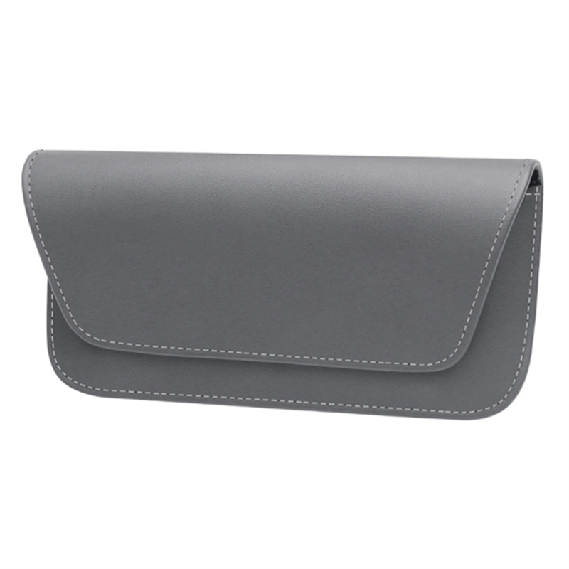 Leather Auto Sun Visor Glasses Holder Sunglasses Clip Card Ticket Holder Interior Universal Storage B 1 Piece
