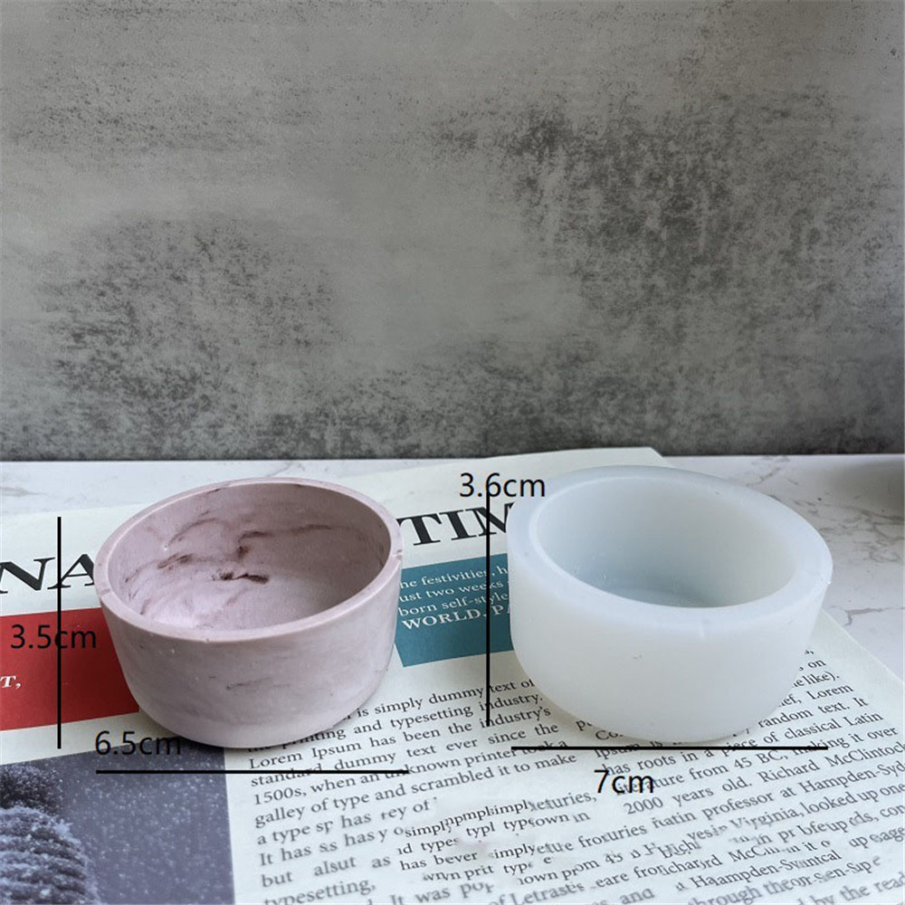 New Round Flowerpot Concrete Mold Pot Concrete ilicone Mould Handcraft Rein Cating Mold for Pen torage Box Home Decor