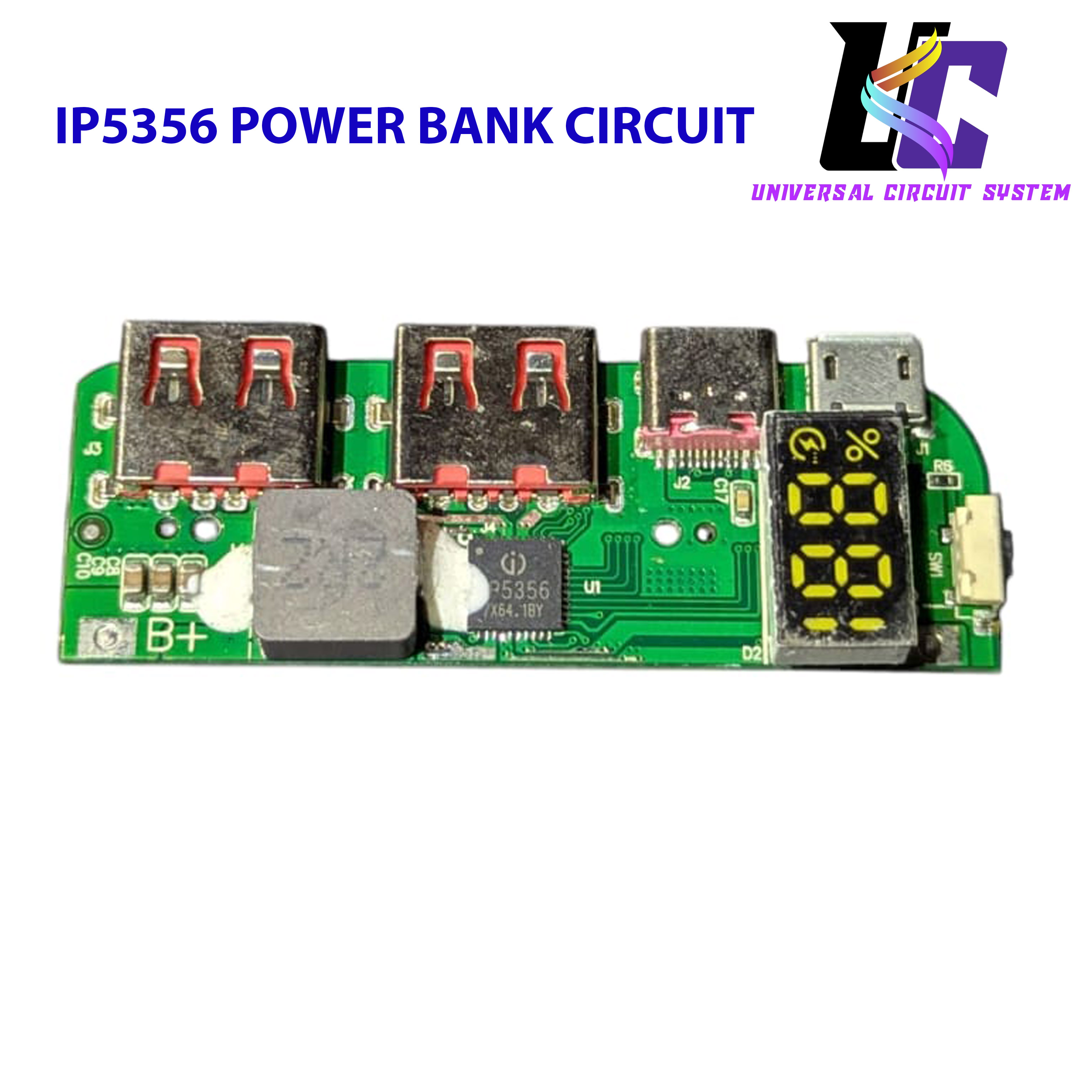 22.5W Fast Charging Bank Module IP5356 TYPE-C Micro USB PD 22.5W ip5356 Fast Charging Power Bank Circuit With Display. 